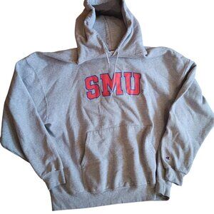 XXXL 3XL Vtg Champion SMU Gray Hoodie Sweatshirt Pullover Fleece Front Pocket